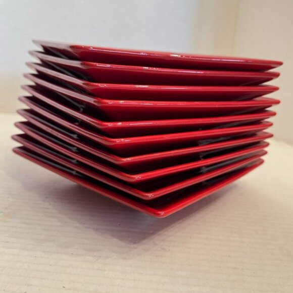 Waechtersbach Fun Factory Red-Cherry ~ Set of 2 ~ Square Salad Plates ~ 7" - Picture 11 of 16